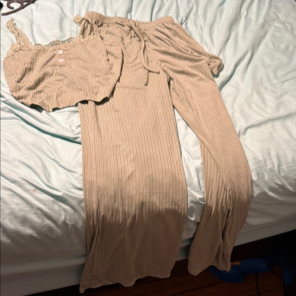 Women's Tan Pants & Top Set